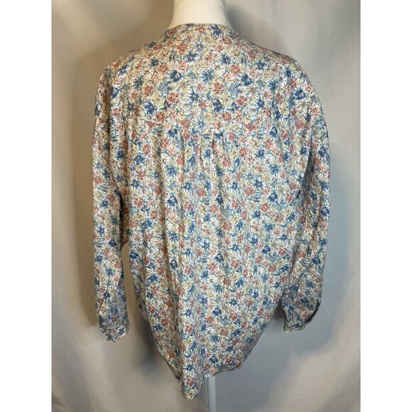 Liz Claiborne Ditsy Floral Cottage Grannycore Button Down Shirt M 100% Cotton - Picture 6 of 12